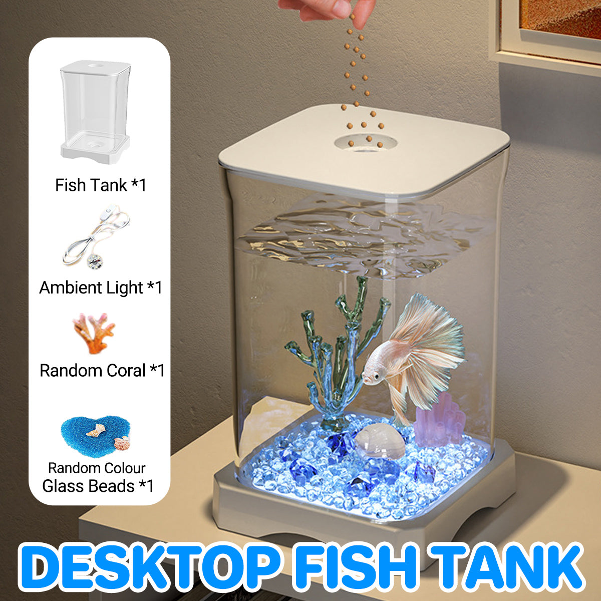 LED Desktop Betta Fish Tank Mini Aquarium
