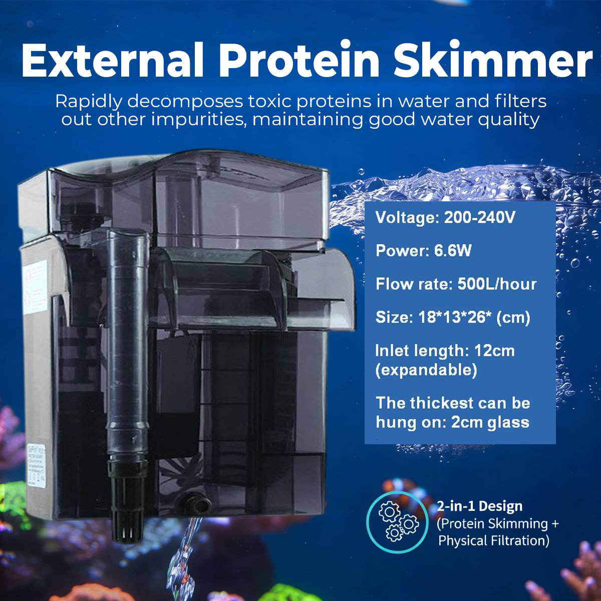 External Protein Skimmer Aquarium Filter