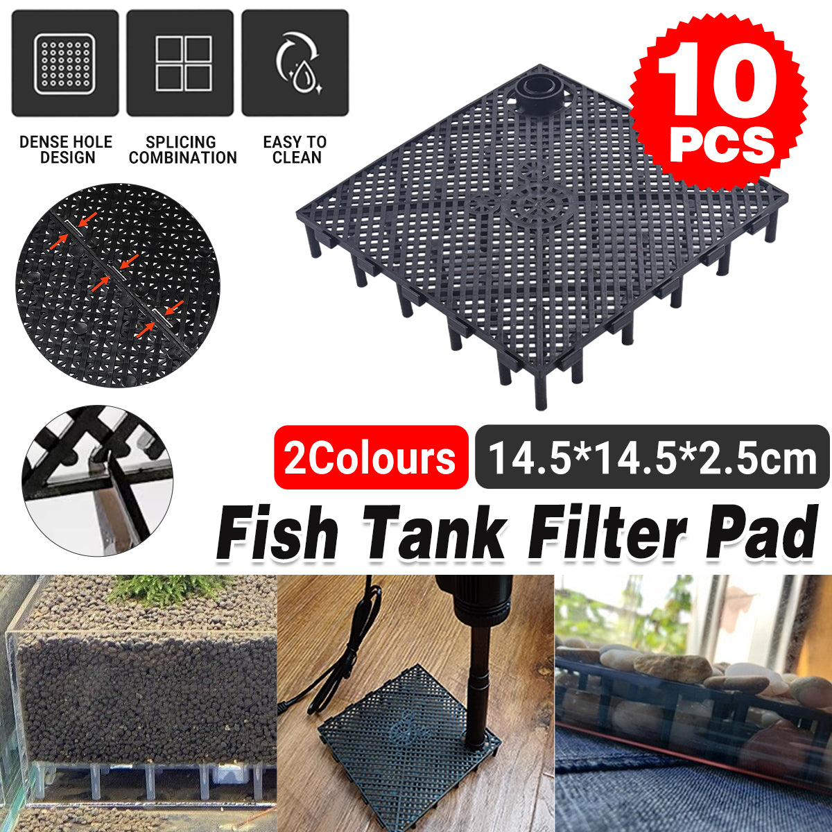 Under Gravel Filter Plate Kit for Aquarium Bottom Filtration 10PCS