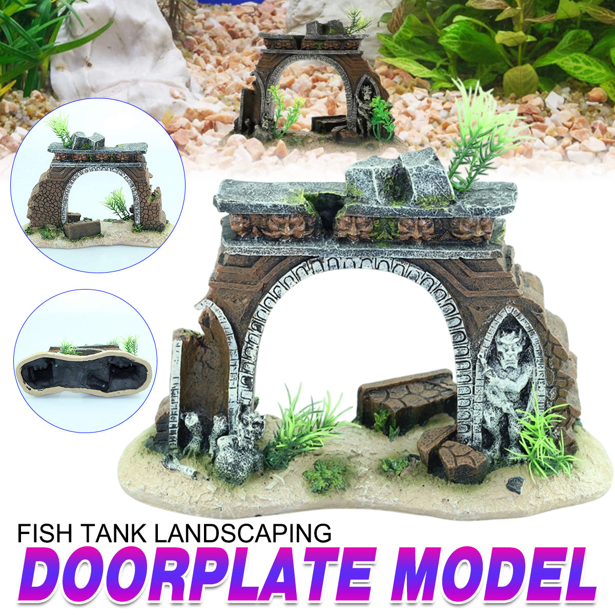 Aquarium Castle Archway Decoration Resin Fish Tank Ornament