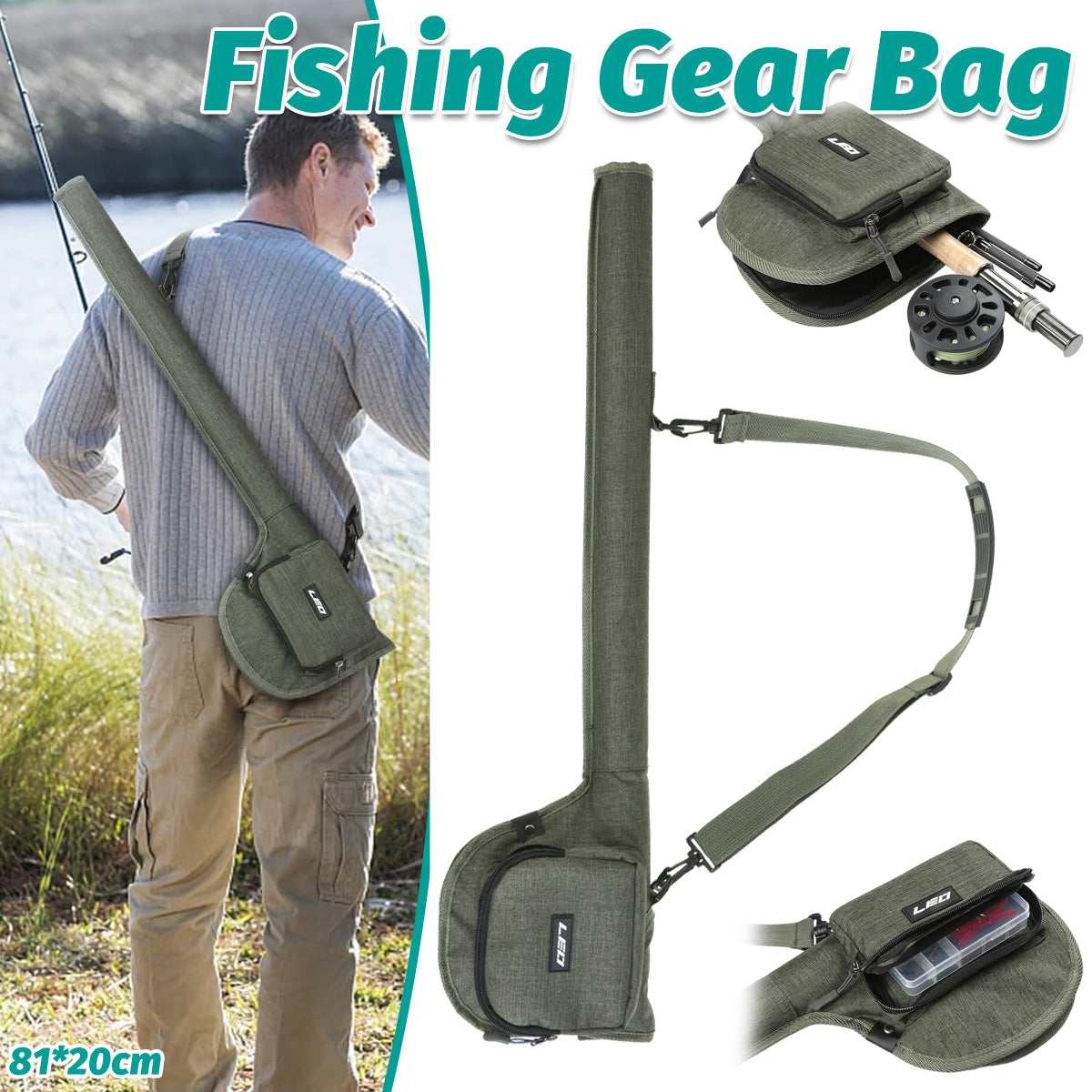 Fly Fishing Rod Tube Bag Hard Case Fishing Gear Storage Carrier Travel Set Use