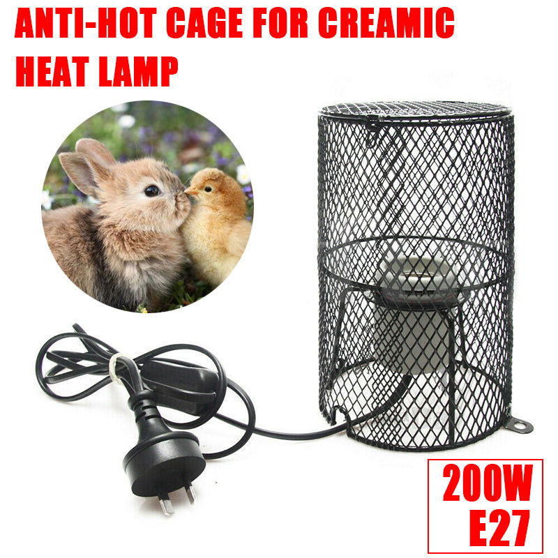 200W E27 Reptile Ceramic Heat Lamp Holder Light Bulb Switch Cage Pet Brooder