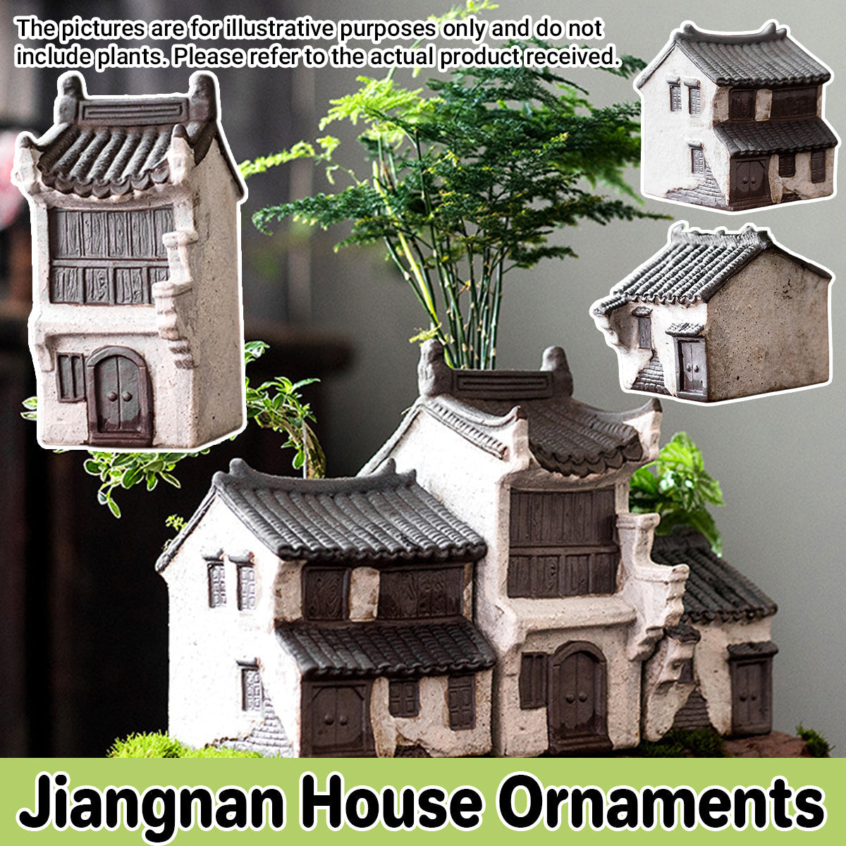 Ceramic House Ornament Miniature Jiangnan Cottage Decoration