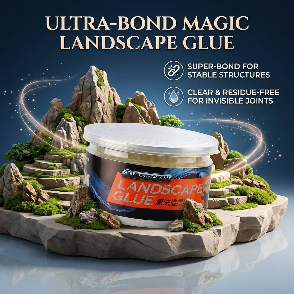 Aquarium aquascaping glue for plants, stone and driftwood
