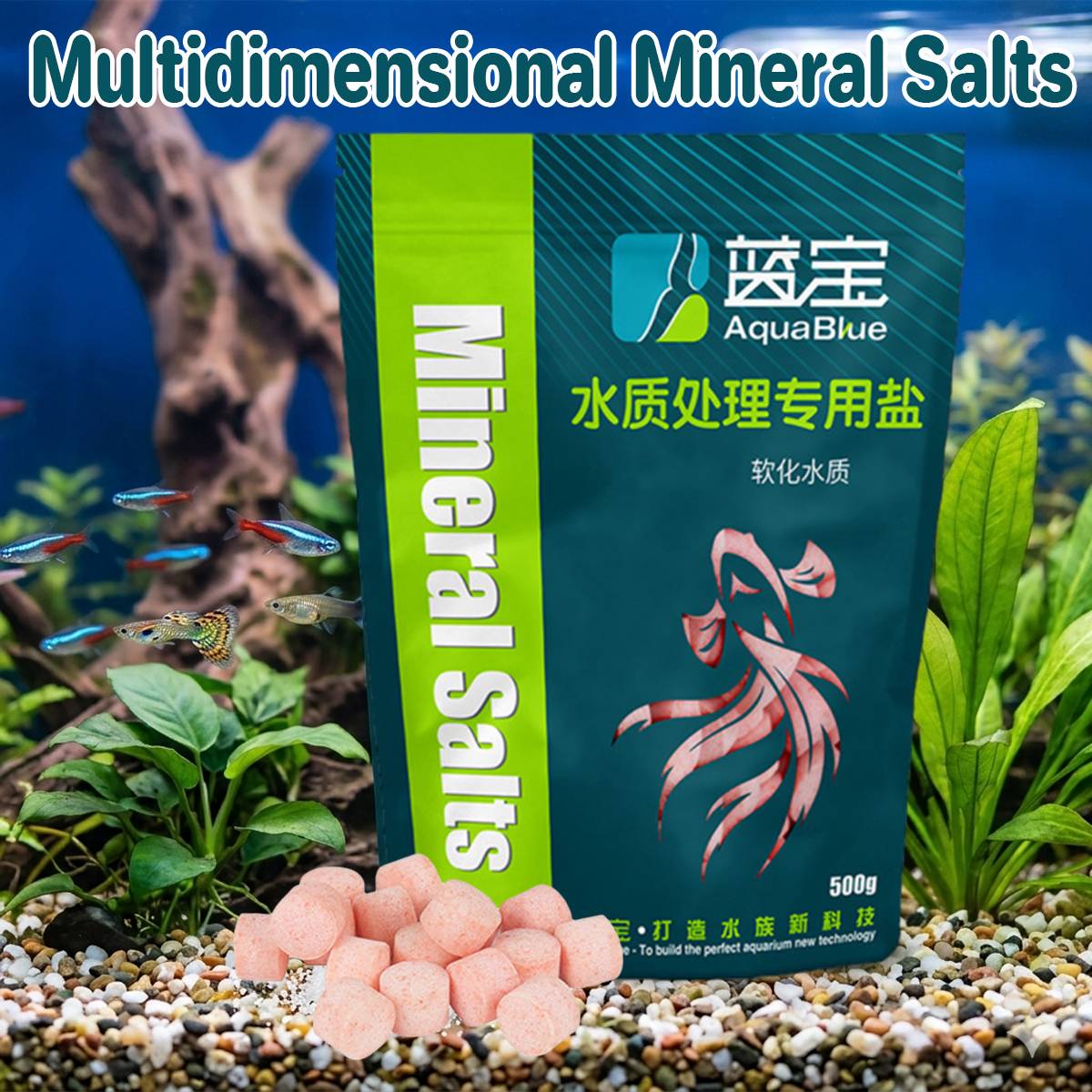 Aquarium fish salt 2-pack stress relief tonic