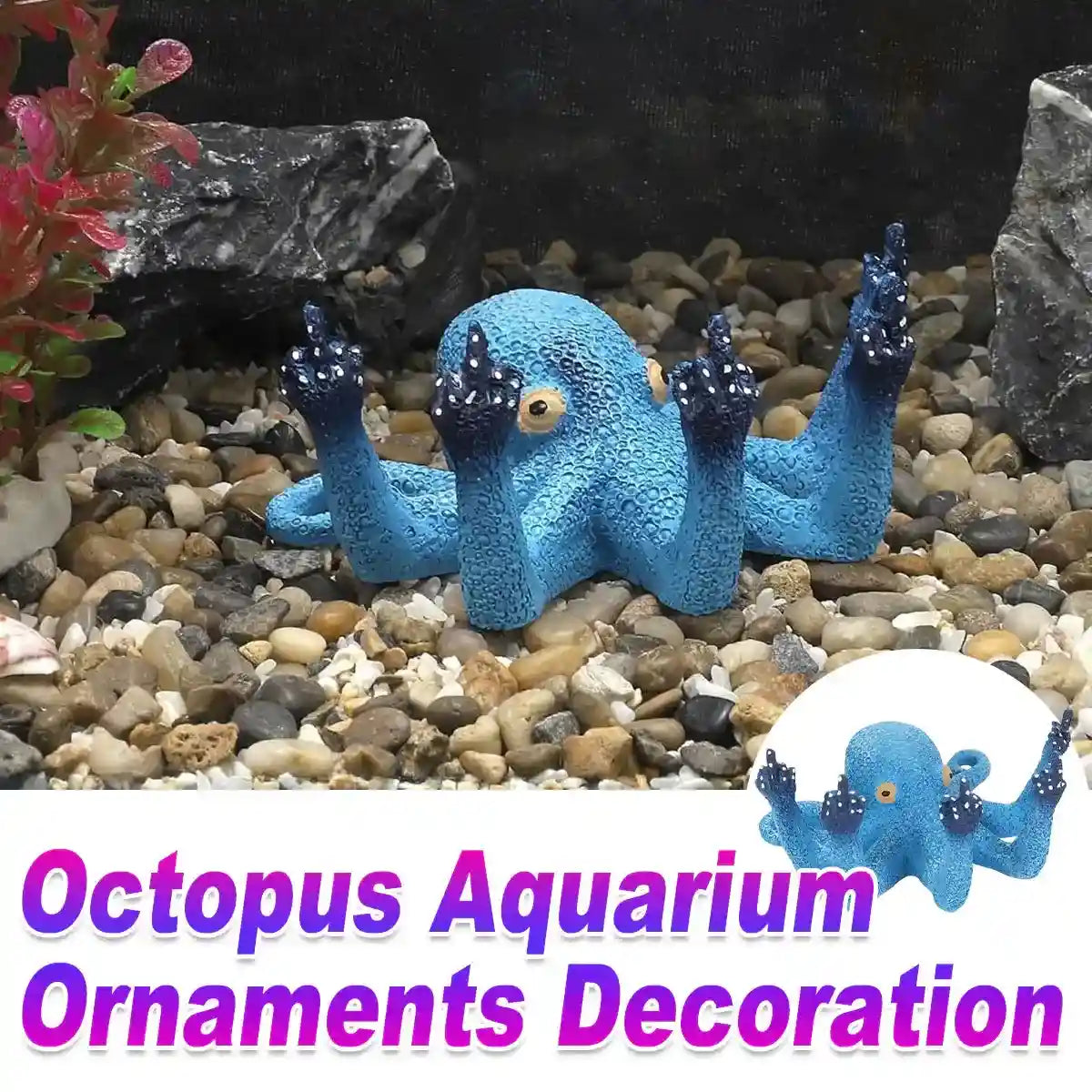 Creative Aquarium Ornament Octopus Tank Decoration Figurine