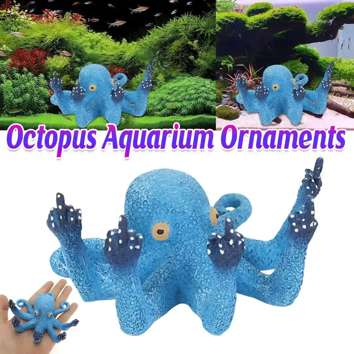 Creative Aquarium Ornament Octopus Tank Decoration Figurine