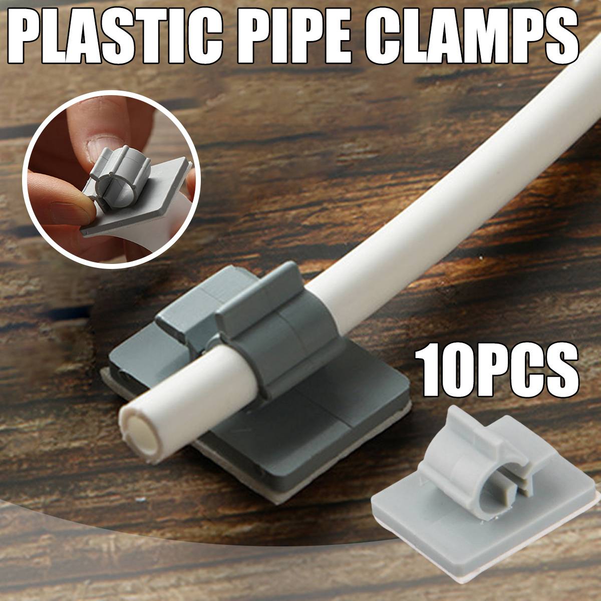 Plastic Pipe Clamps 10PCS Adhesive Clips for 1/4" Tube
