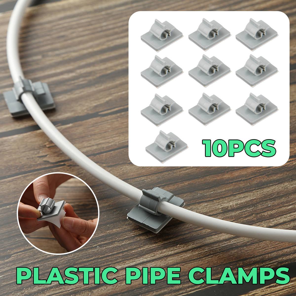 Plastic Pipe Clamps 10PCS Adhesive Clips for 1/4" Tube