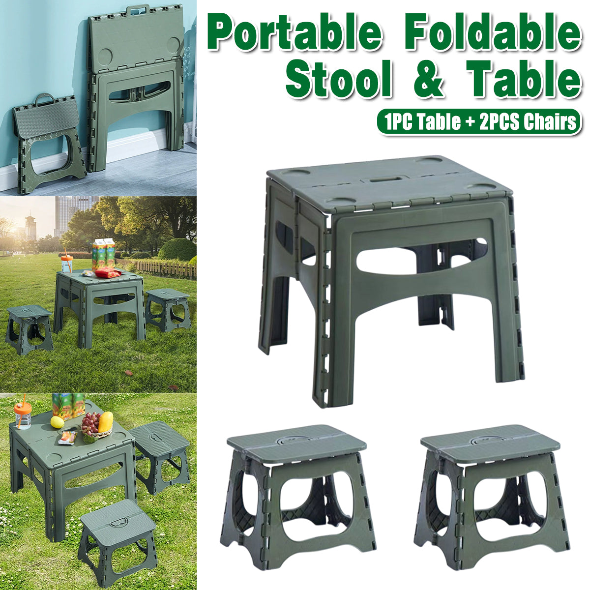 Portable Foldable Table And Chairs Set For Camping Picnic Outdoor Use