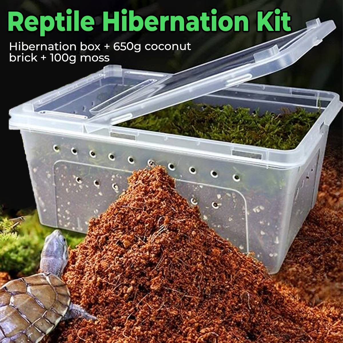 Yee Reptile Hibernation Kit With Coconut Soil And Moss