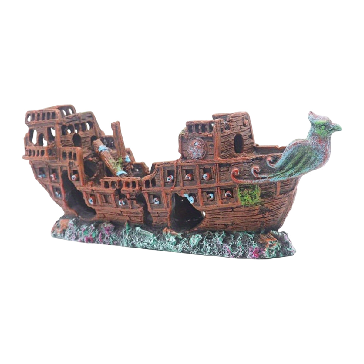 Resin Pirate Ship Aquarium Ornament
