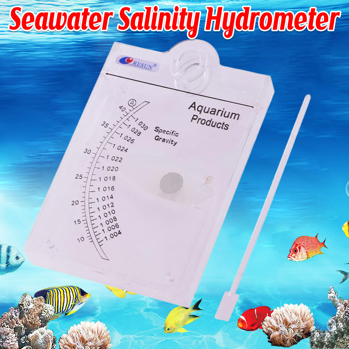Seawater Salinity Hydrometer Aquarium Specific Gravity Tester