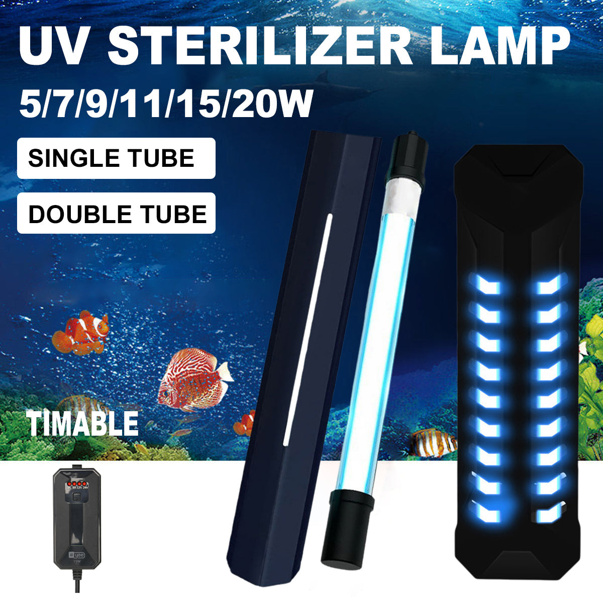 UV Germicidal Lamp for Aquarium Multi-Watt Sterilizer Light