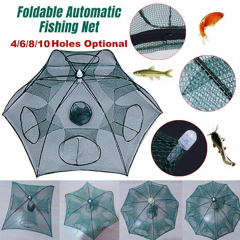 Foldable Automatic Fishing Net Trap Cage for Fish Shrimp Crabs