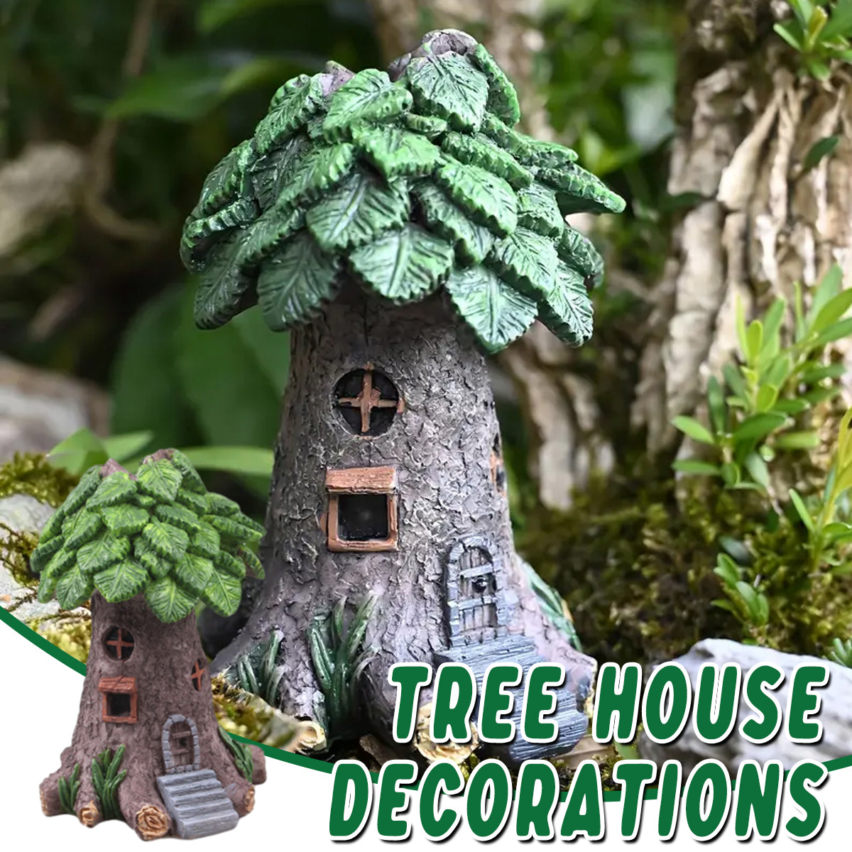 Resin Tree House Decoration For Aquarium Mini Landscapes