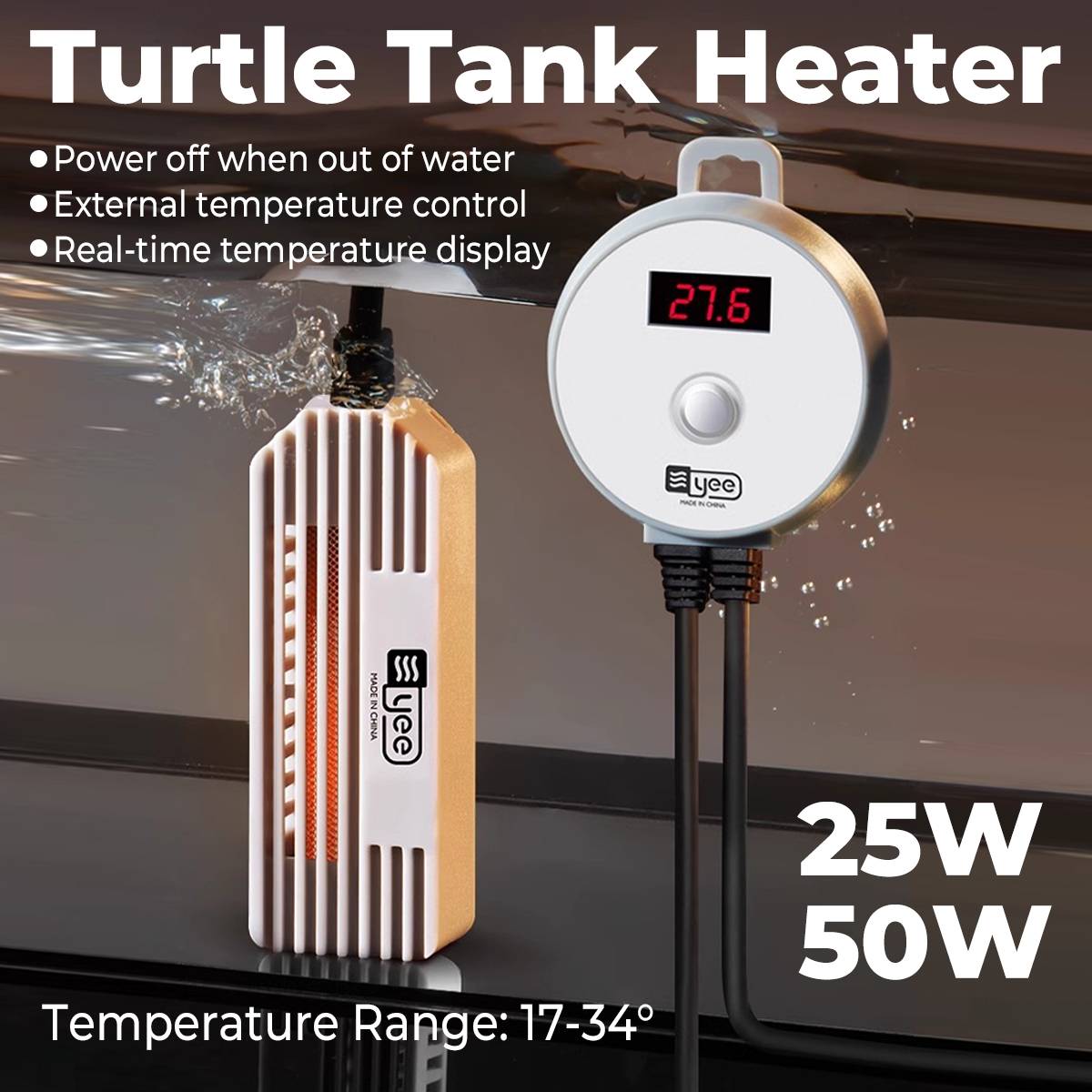 Yee Turtle Tank Heater With Digital Temperature Control