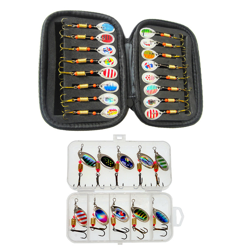 Fishing Lure Spinner Spoon Set 10/16PCS with Tackle Bag