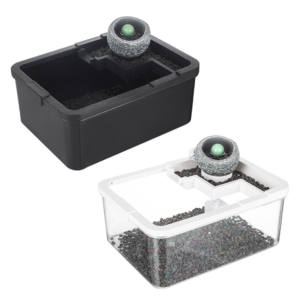 Modern Desktop Fish Tank with Water Circulation and LED Light