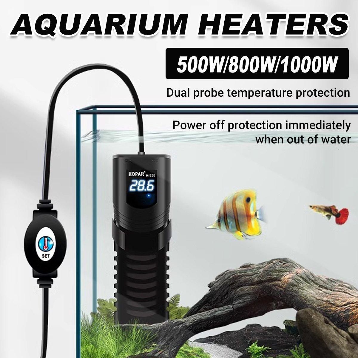 500/800/1000w Powerful Marine Aquarium Heater Rod Fish Tank Submersible LED Screen