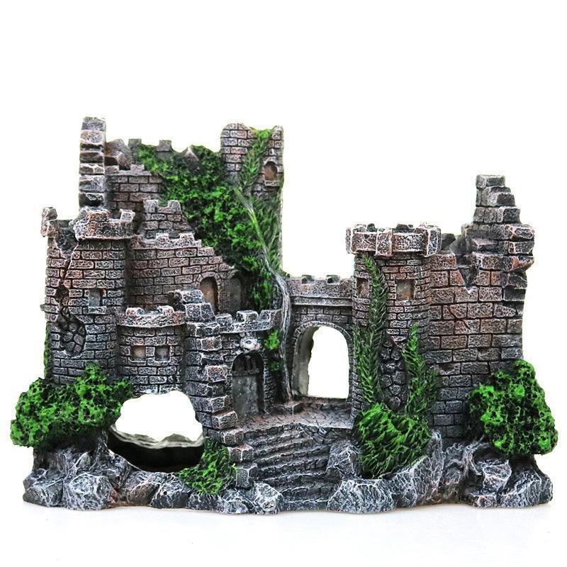Aquarium Rocks Ancient Castle Tower Aquarium Ornament