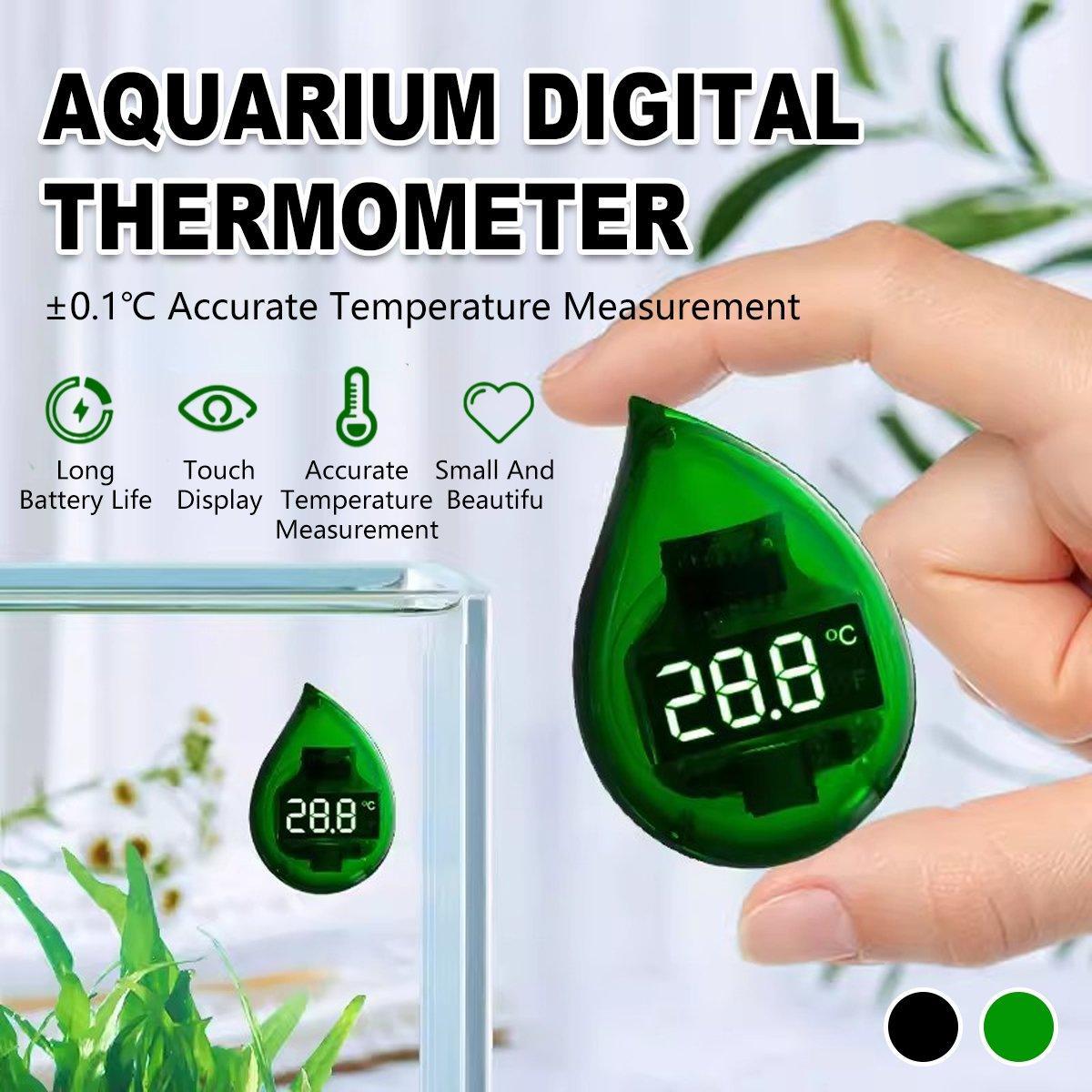 Fish Tank Thermometer Mini Small Electronic High Precision LED Digital Display Tropical Fish Turtle Tank Outside