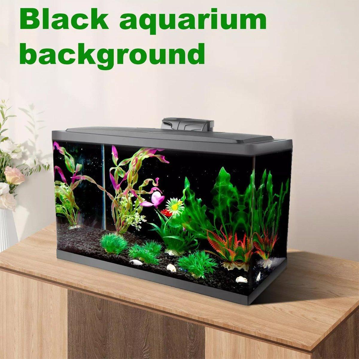 10PCS Black Aquarium Background Sticker Self Adhesive Waterproof Fish Tank Film
