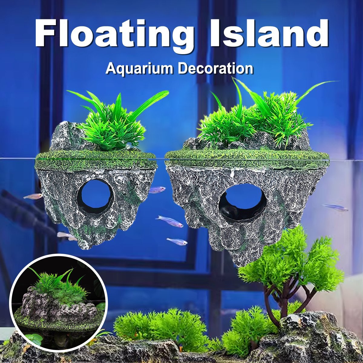 Fish Tank Aquascape Hoverstone Decoration Natural Rock Landscaping for Aquarium