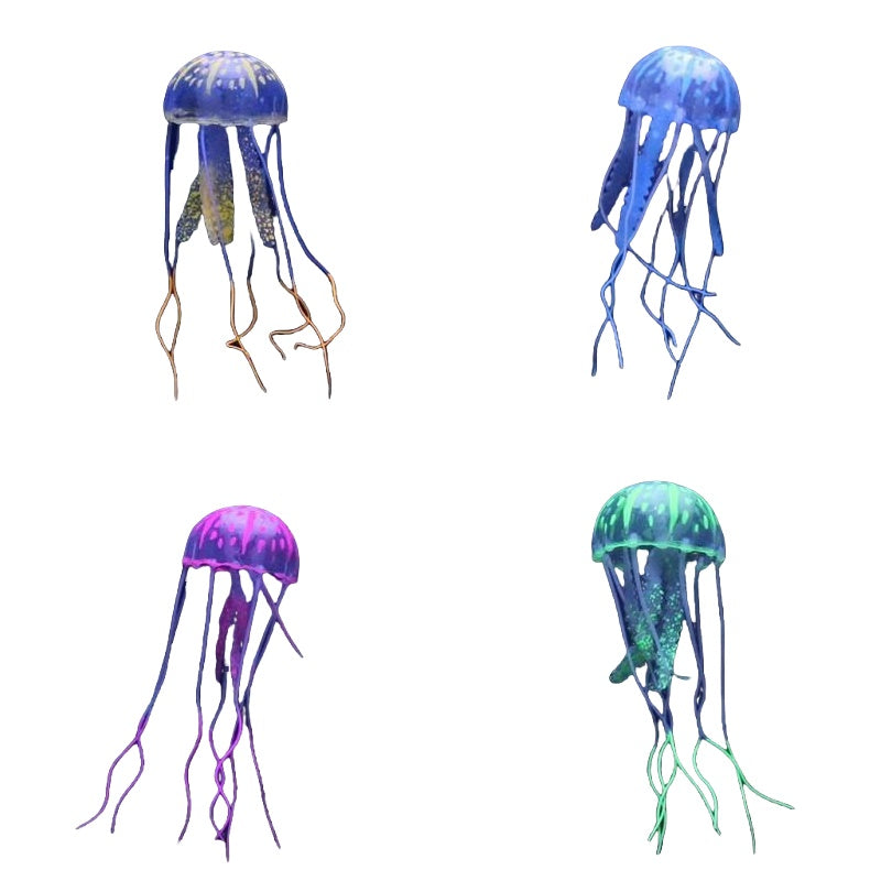 Glowing Jellyfish Ornament For Fish Tank 4 Colours