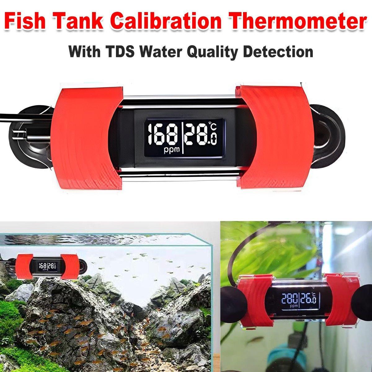Fish Tank Calibration Thermometer Double Display Temperature Screen Clear With TDS Water Quality Detection