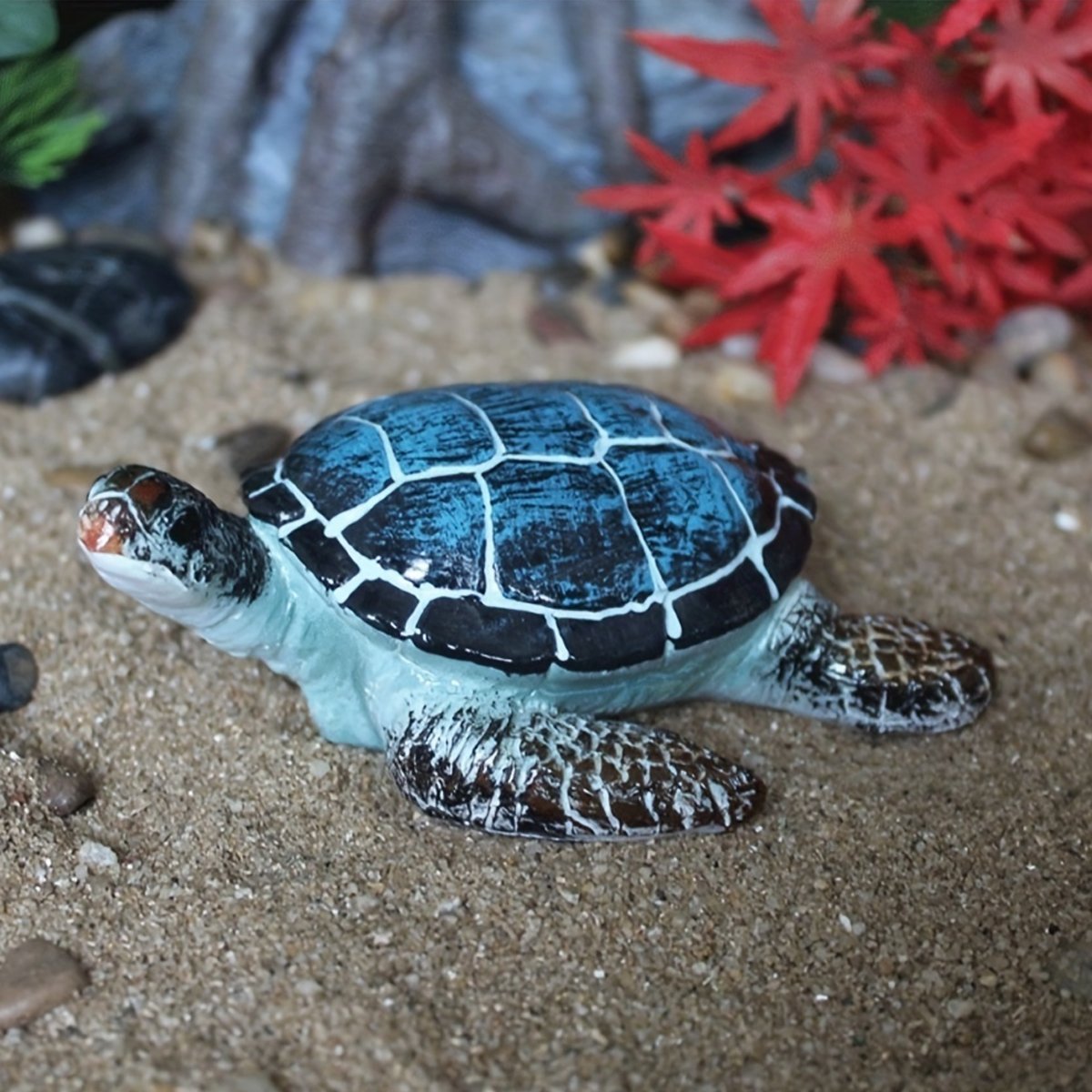 Resin Sea Turtle Aquarium Ornament Underwater Decor for Home and Fish Tank