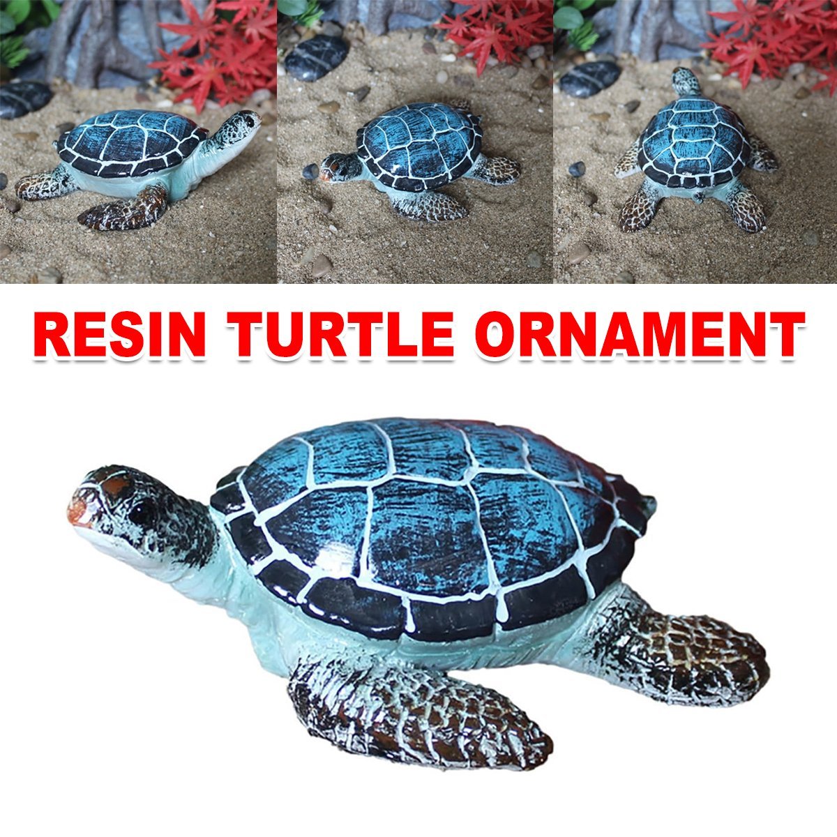 Resin Sea Turtle Aquarium Ornament Underwater Decor for Home and Fish Tank