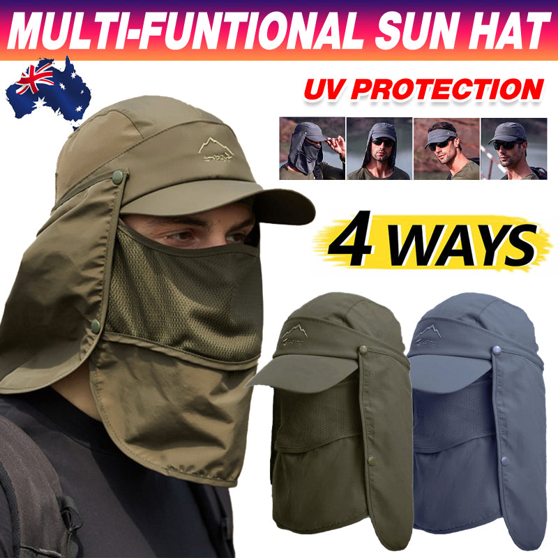 Unisex Face Neck Flap Hat Wide Brim Cap Hiking Fishing UV Sun Protection Outdoor