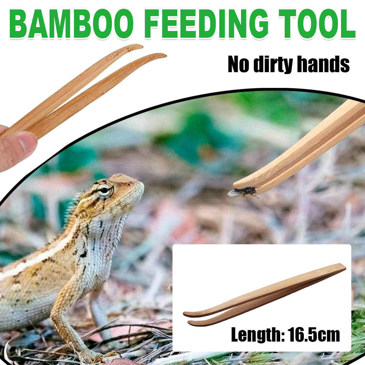 Bamboo Reptile Feeding Tongs Tweezers Tool for Lizards & Frogs