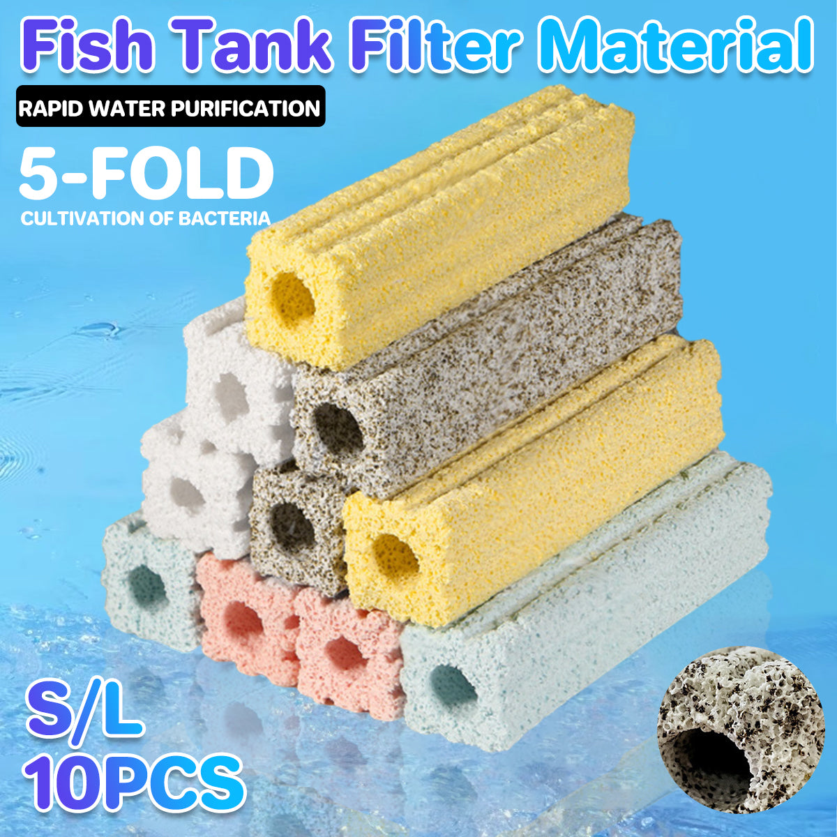 Nano Quartz Aquarium Filter Media Bacteria House (10PCS)
