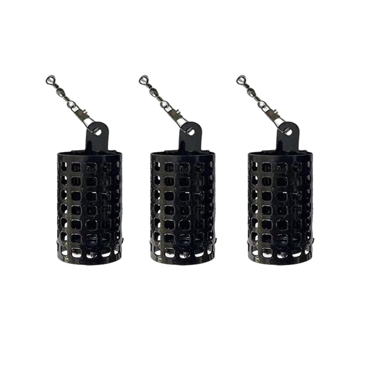 3pcs Stainless Steel Fishing Bait Cage Set with Snap Swivels