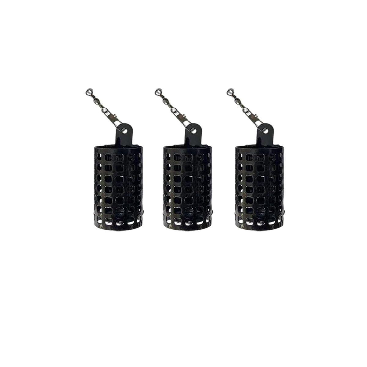 3pcs Stainless Steel Fishing Bait Cage Set with Snap Swivels