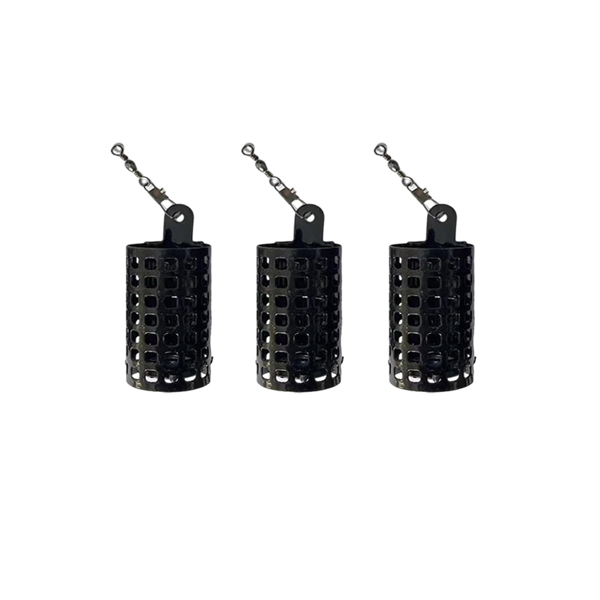 3pcs Stainless Steel Fishing Bait Cage Set with Snap Swivels