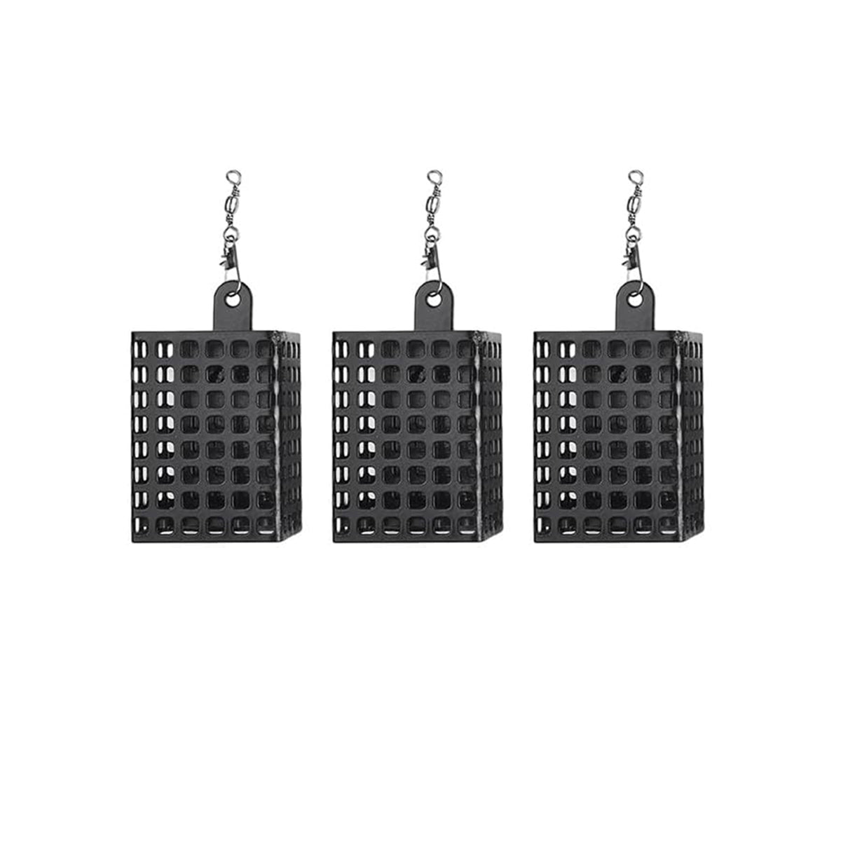 3pcs Stainless Steel Fishing Bait Cage Set with Snap Swivels