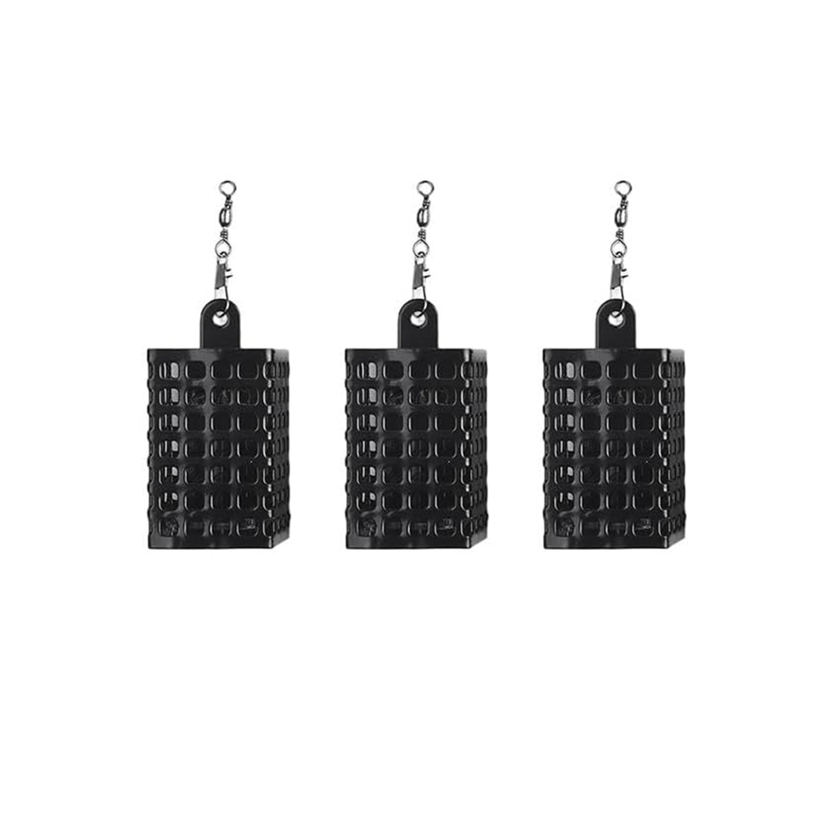 3pcs Stainless Steel Fishing Bait Cage Set with Snap Swivels