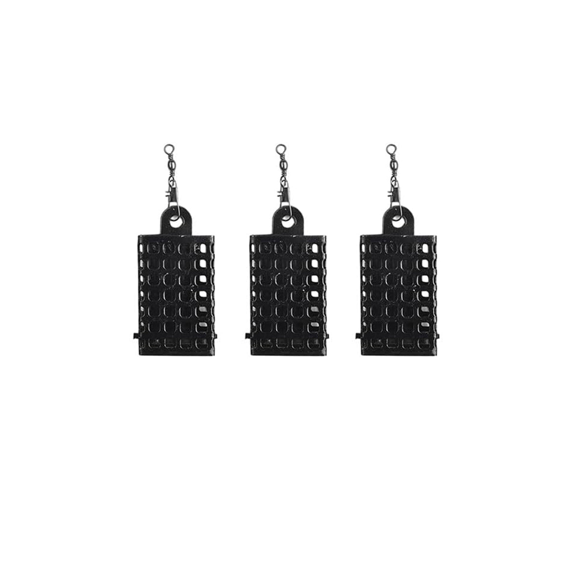 3pcs Stainless Steel Fishing Bait Cage Set with Snap Swivels