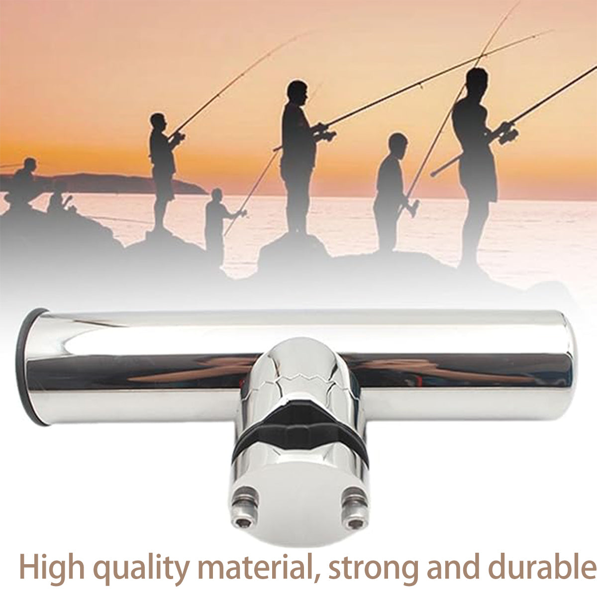 Stainless Steel Fishing Rod Holder 360° Adjustable Clamp-On Boat Mount