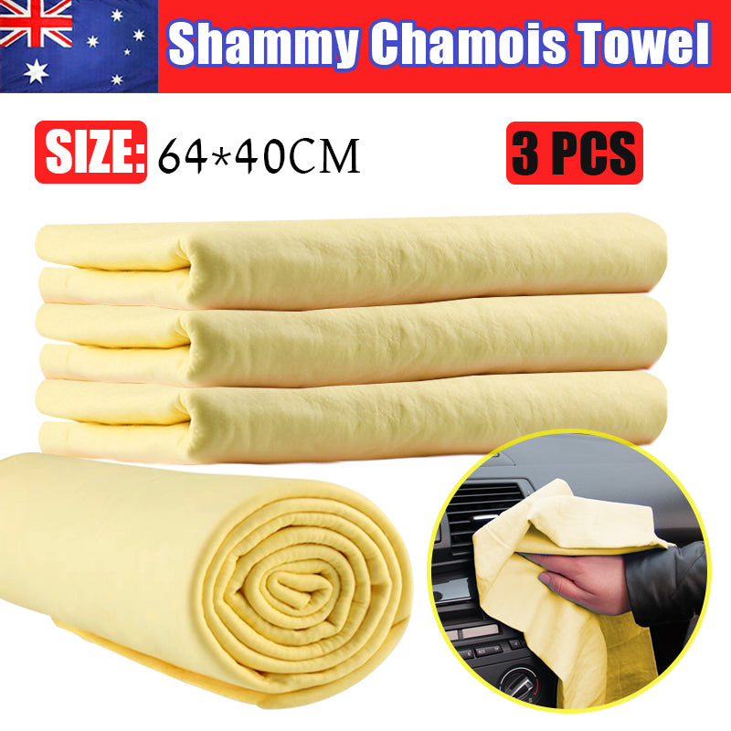 3PCS Synthetic Chamois Cloths Car Drying & Polishing Towel Set