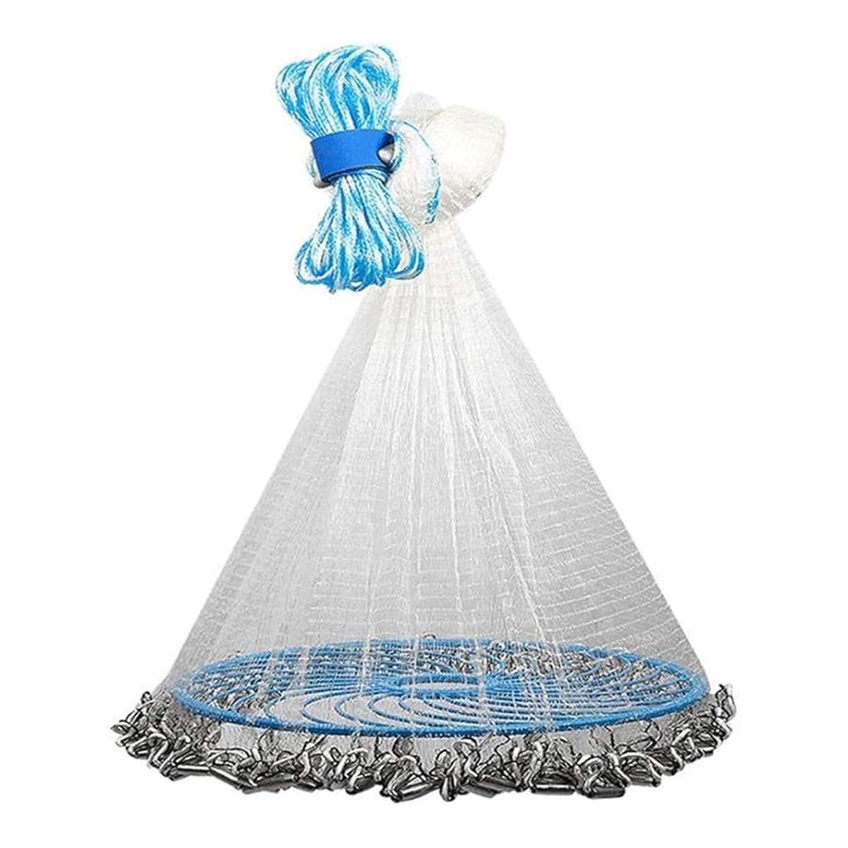 Hand Cast Fishing Net Foldable Weighted Nylon Throw Net