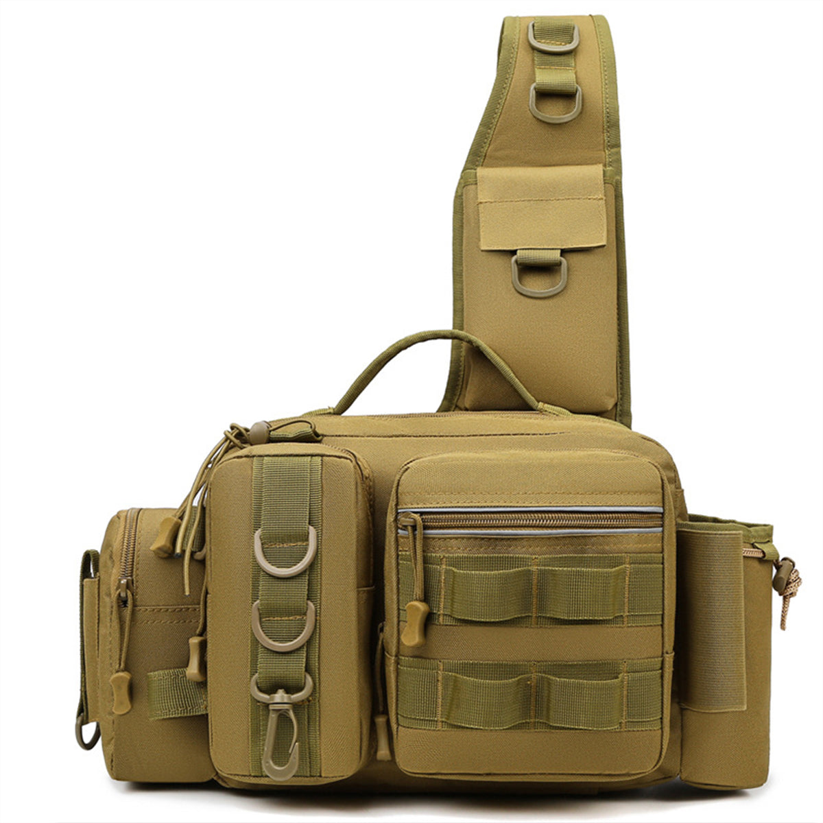 Tactical Fishing Backpack with MOLLE System and Multi-Carry Options