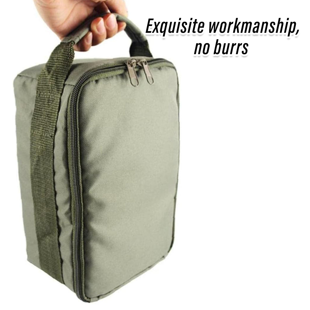 Compact Fishing Gear Storage Bag with Dividers and Carry Handle