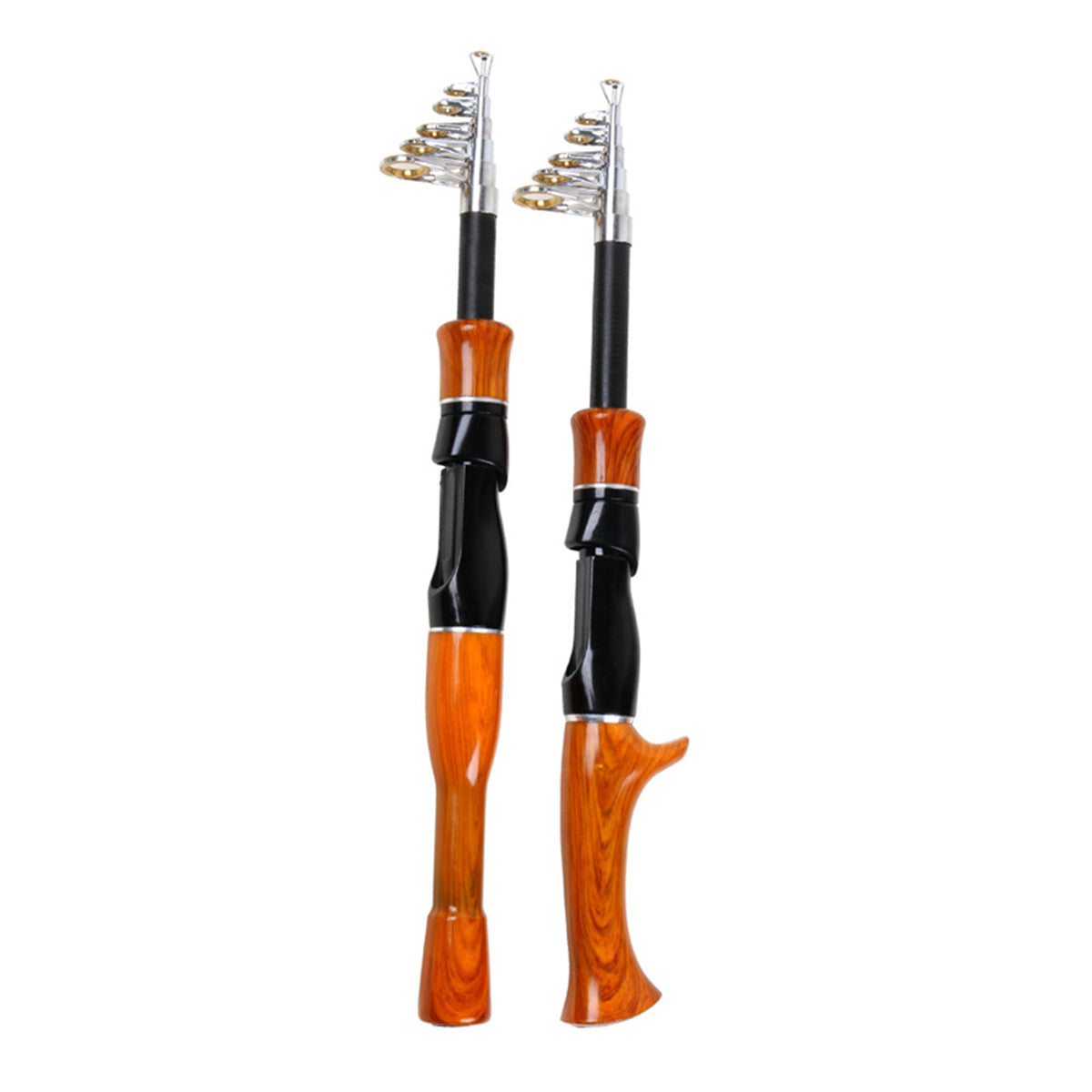 Telescopic Imitation Wood Fishing Rod Ultra Lightweight Portable Fishing Pole