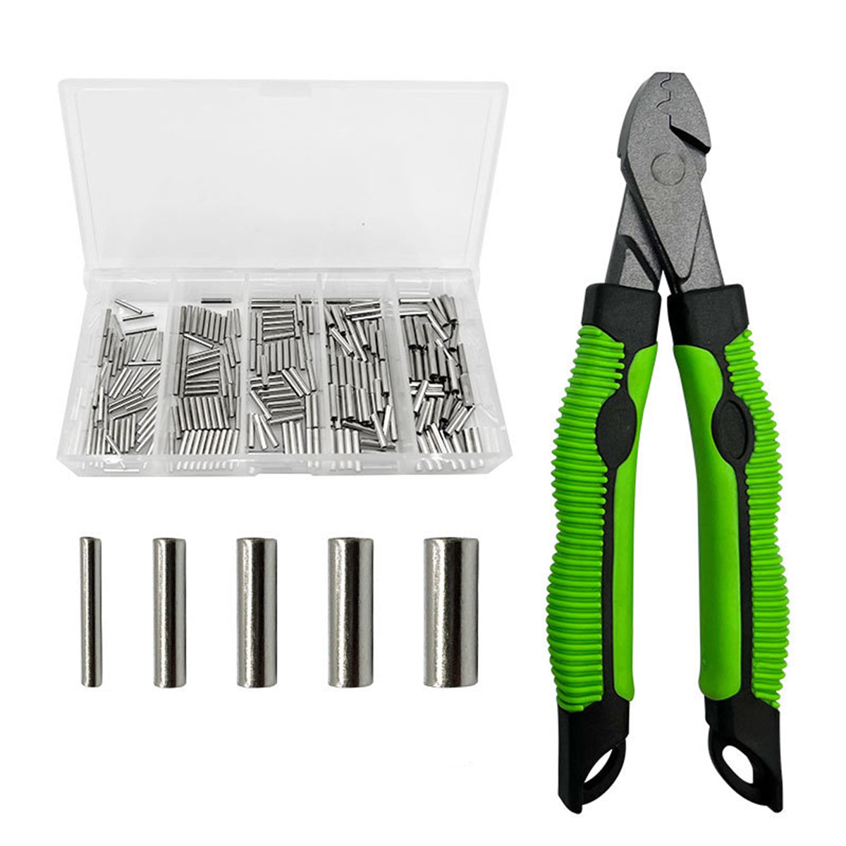 Fishing Crimping Tool Set with Pliers and Copper Ferrules Kit