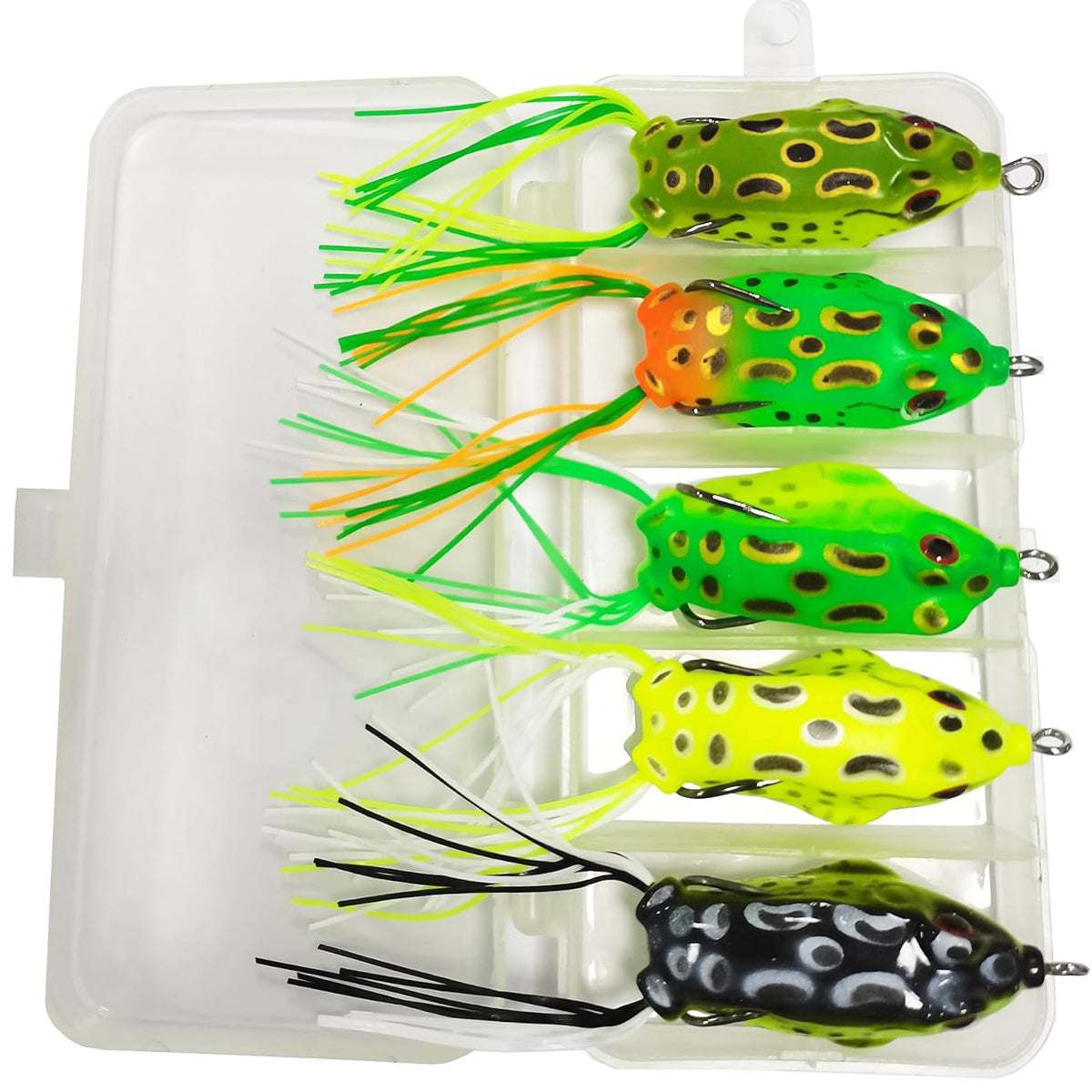 5PCS Soft Frog Lures Set for Bass Pike Fishing in Freshwater & Saltwater