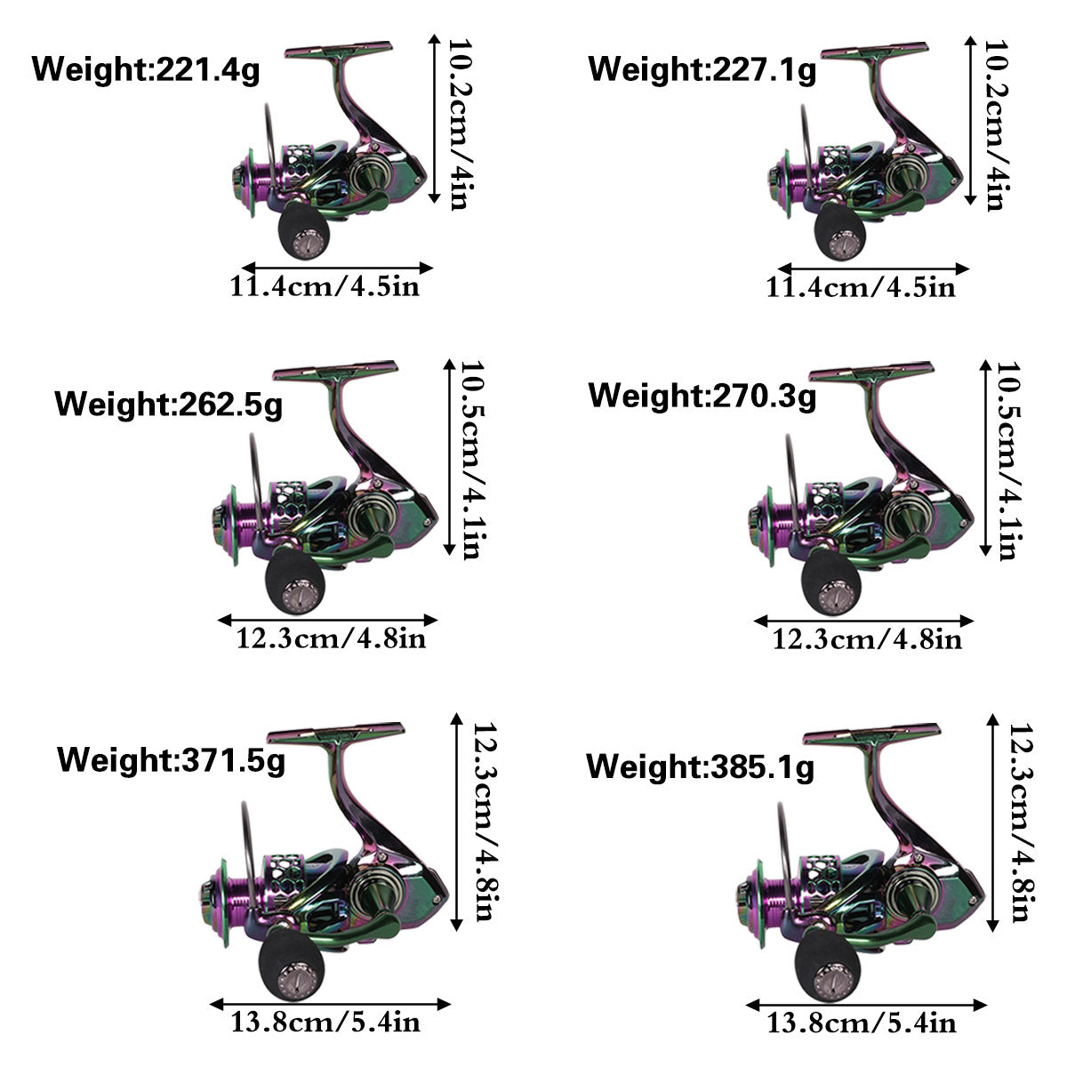 Metal Spinning Reel Durable Electroplated Fishing Reel Left Right Hand